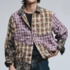 Camicia a quadri con toppe a maniche lunghe
