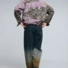 Camicia a quadri con toppe a maniche lunghe