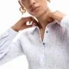 Camicia a righe arricciata