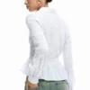 Camicia a righe arricciata