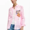 Camicia a righe con motivo cartolina Camicia a righe con motivo cartolina