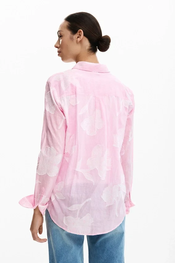 Camicia a righe con motivo cartolina Camicia a righe con motivo cartolina