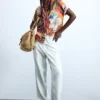 Camicia tropicale a maniche corte