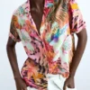 Camicia tropicale a maniche corte