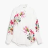 Camicie a fiori a maniche lunghe con pieghe