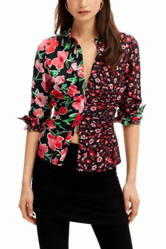 Camicie a fiori con arricciature