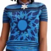 Camicie con fiore in maglia