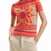 Camicie con fiore in maglia