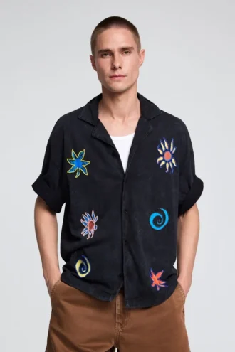 Camicie in cotone ricamate