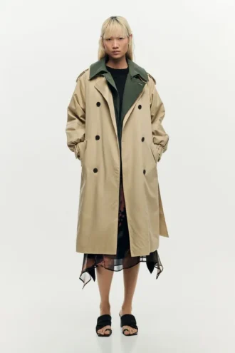 Cappotto bicolore staccabile