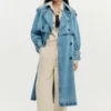 Cappotto in denim con cintura Cappotto in denim con cintura