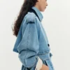 Cappotto in denim con cintura Cappotto in denim con cintura