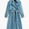 Cappotto in denim con cintura Cappotto in denim con cintura