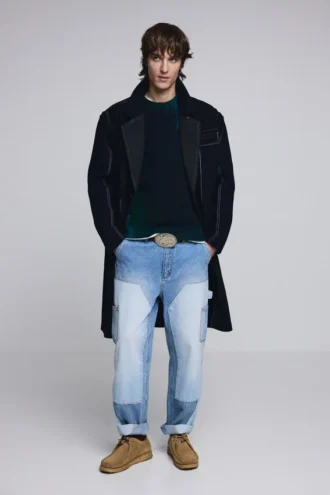 cappotto lungo in lana a righe 2 330x495 - Cappotto lungo in lana a righe