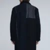 Cappotto lungo in lana a righe