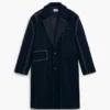 Cappotto lungo in lana a righe