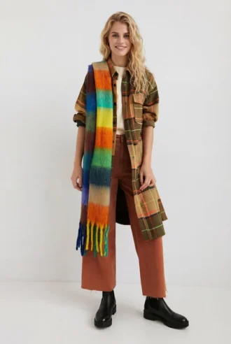 Cappotto lungo in tartan