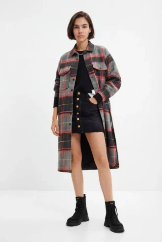 Cappotto oversize in tartan