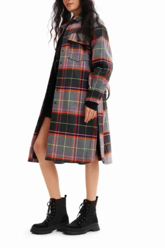 Cappotto oversize in tartan