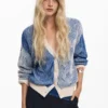 Cardigan in maglia bicolore