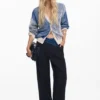Cardigan in maglia bicolore