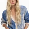 Cardigan in maglia bicolore