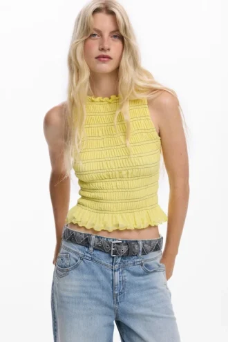 Cintura in denim a zigzag