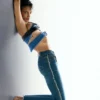 Cintura in denim blu