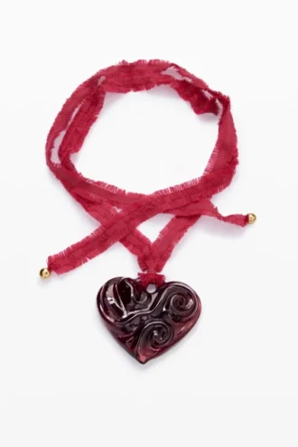 Ciondolo a forma di cuore grande in cristallo Zalio