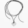 Ciondolo a forma di cuore placcato argento Zalio con cordino