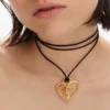 Ciondolo a forma di cuore placcato in oro Zalio Cord