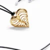 Ciondolo a forma di cuore placcato in oro Zalio Cord