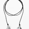 Ciondolo multiposizione con cordino in pelle placcato argento Zalio Ciondolo multiposizione con cordino in pelle placcato argento Zalio