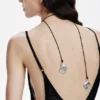 Ciondolo multiposizione con cordino in pelle placcato argento Zalio Ciondolo multiposizione con cordino in pelle placcato argento Zalio