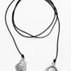 Ciondolo multiposizione con cordino in pelle placcato argento Zalio Ciondolo multiposizione con cordino in pelle placcato argento Zalio