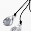 Ciondolo multiposizione con cordino in pelle placcato argento Zalio Ciondolo multiposizione con cordino in pelle placcato argento Zalio