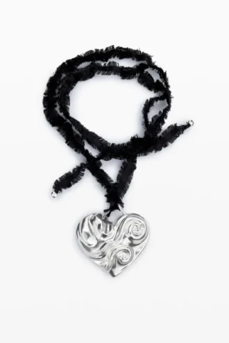 Collana con ciondolo a cuore placcato argento Zalio