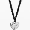 Collana con ciondolo a cuore placcato argento Zalio