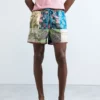 Costume da bagno con patch stampato