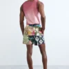 Costume da bagno con patch stampato