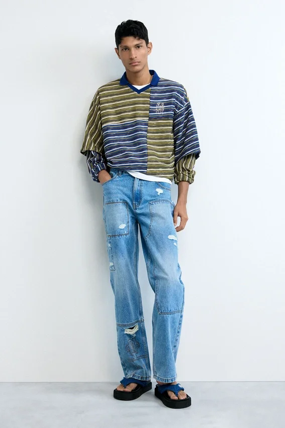 Cuciture dei pantaloni jeans Cuciture dei pantaloni jeans