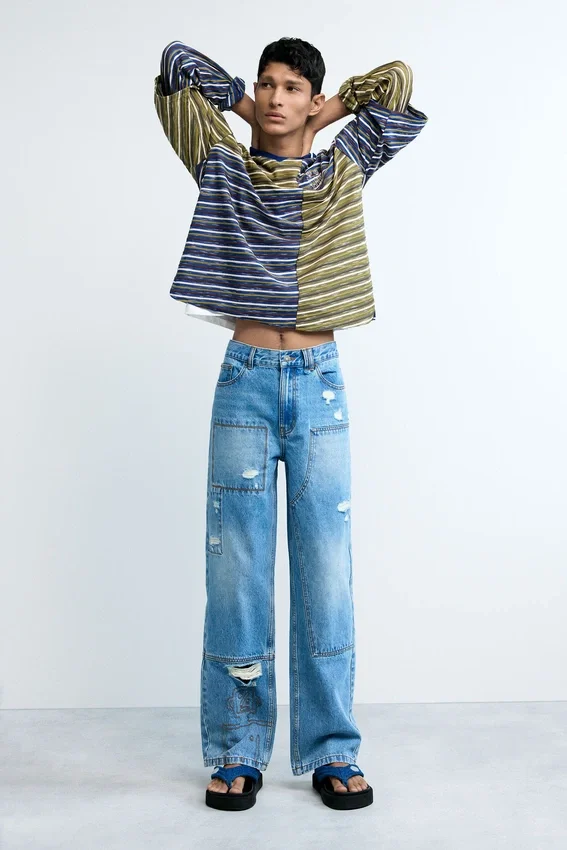 Cuciture dei pantaloni jeans Cuciture dei pantaloni jeans