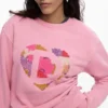 Felpa con logo in perline