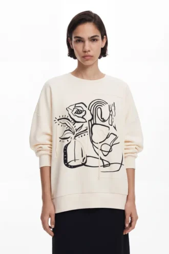 Felpa oversize a fiori