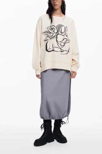 Felpa oversize a fiori
