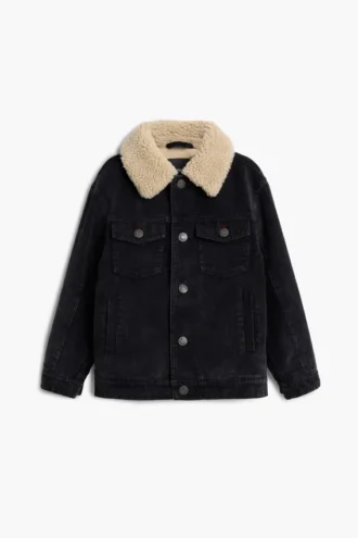 Giacca con collo in sherpa