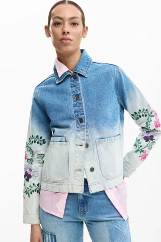 Giacca di jeans con fiori