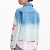 Giacca di jeans con fiori