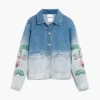 Giacca di jeans con fiori