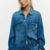 Giacca in denim con logo